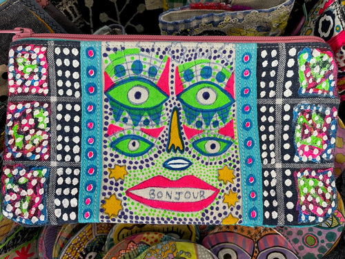 A Sam Juliana Wallet / one-of-a-kind / hand-painted & collaged