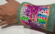Wrist-Cuff / one-of-a-kind / hand-painted & hand-embroidered