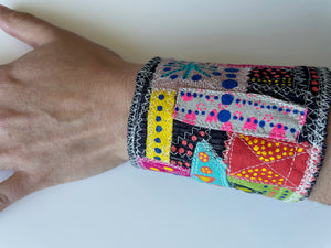 Wrist-Cuff / one-of-a-kind / collaged & hand-painted