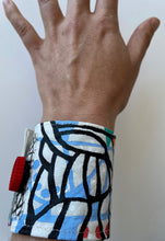 Wrist-Cuff / one-of-a-kind / hand-painted & collaged