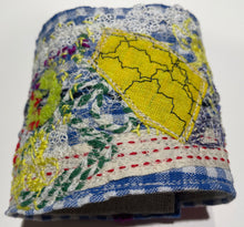 Wrist-Cuff / one-of-a-kind / collaged & embroidered