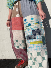 Topographical Map of a Melody / Elliott Pants / one-of-a-kind / collaged / waist size 28”-40”