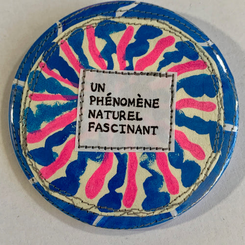 Un phénomène naturel fascinant / ART PIN / one-of-a-kind, hand-painted, & collaged
