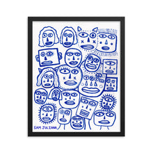 Blue Faces / Art Print (framed) / Limited Edition
